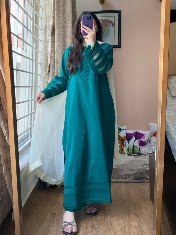 Green Long Shirt Trousers
